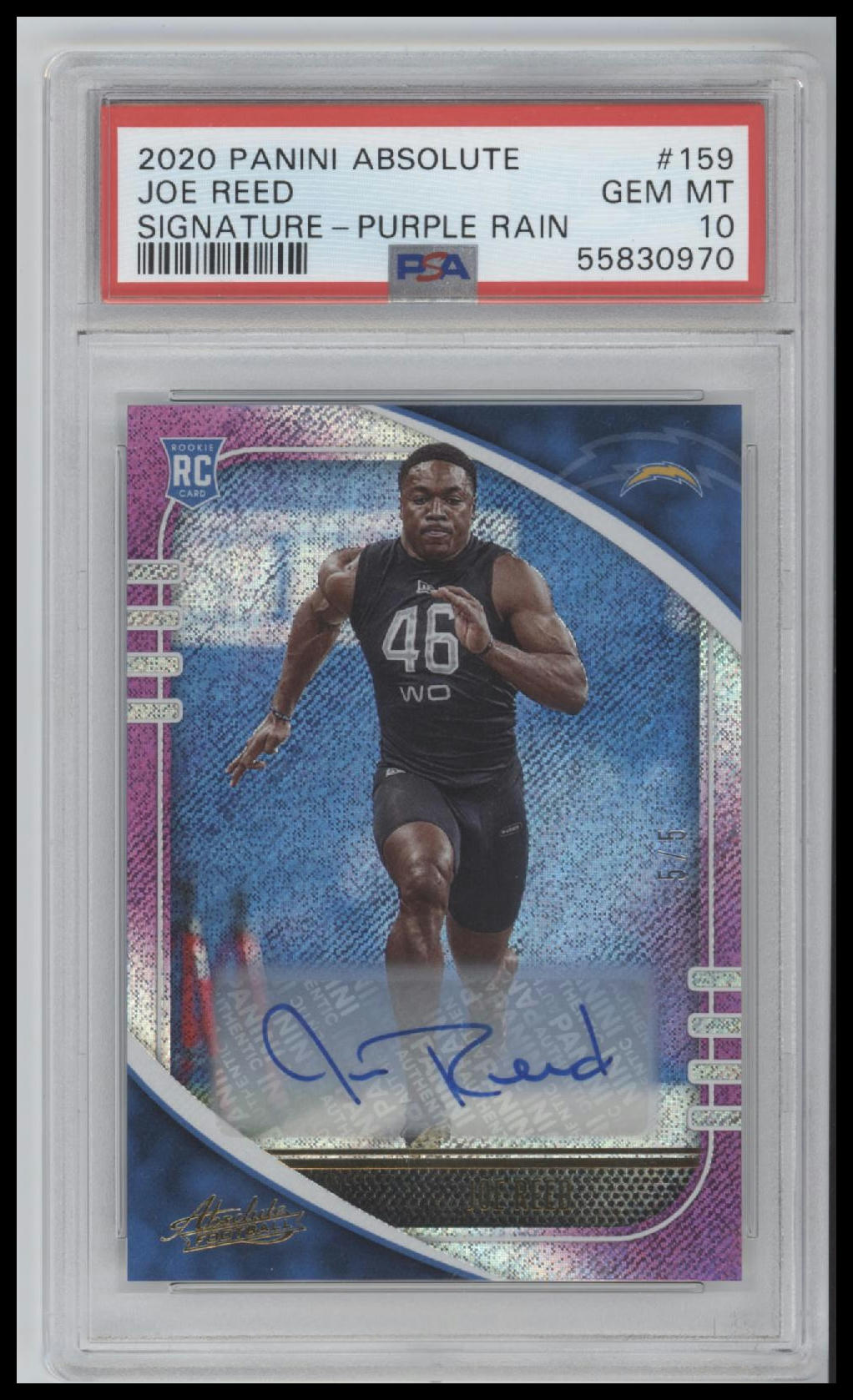 2020 Panini Absolute Signature-Purple Rain Joe Reed 10 PSA #159 - Golden Apple Comics