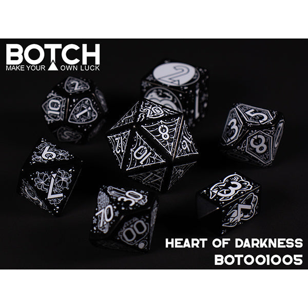 7 Piece Die Set Botch Dice: Heart of Darkness