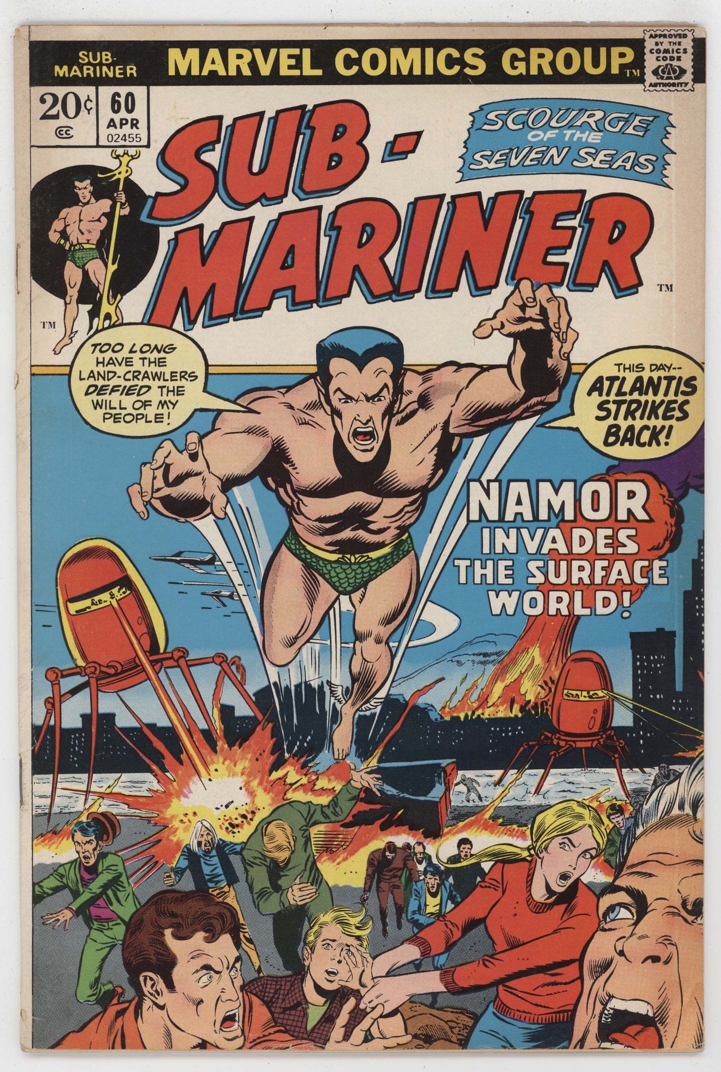 Sub-Mariner 60 Marvel 1973 GD VG Rich Buckler Bill Everett Namor