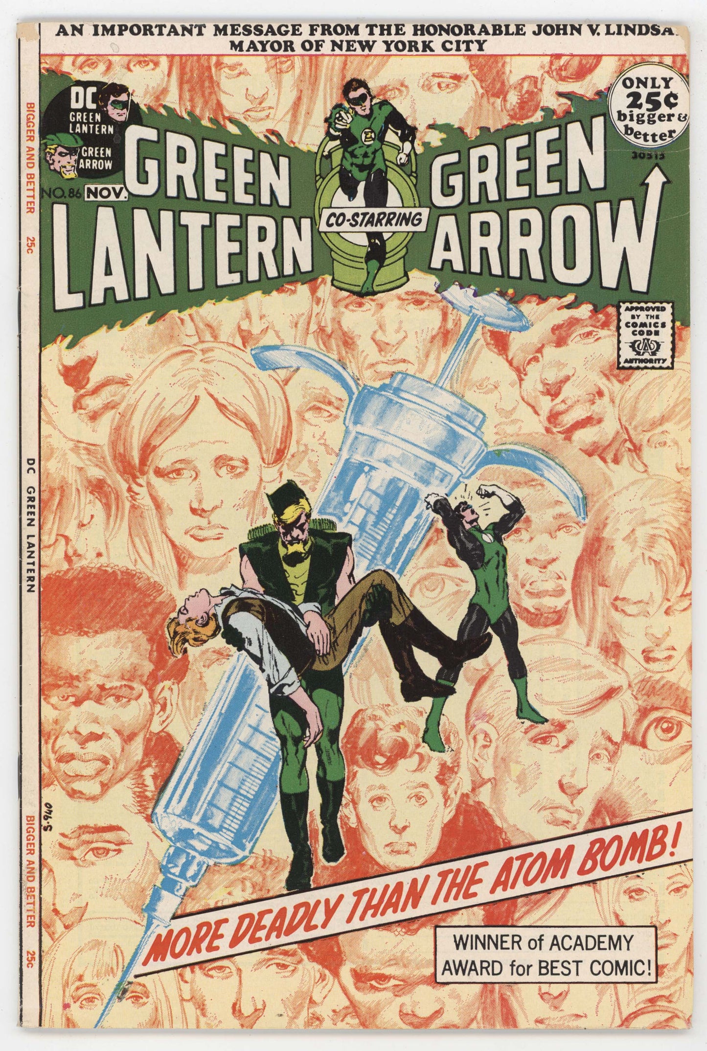 Green Lantern 86 DC 1971 FN Neal Adams Denny O'Neil Arrow Speedy Drug Epidemic Needle
