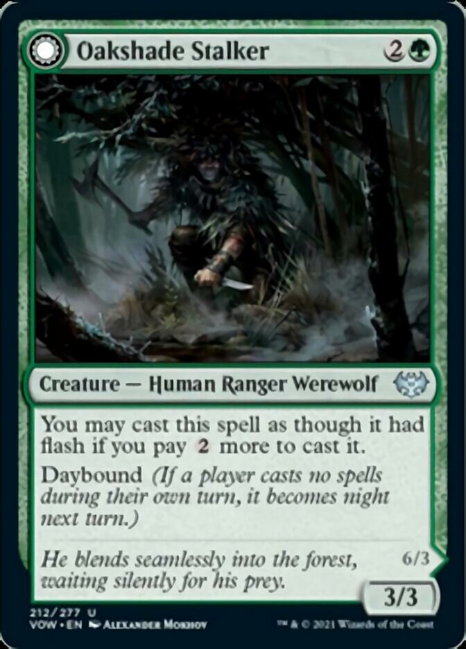 Oakshade Stalker // Moonlit Ambusher (VOW-212) - Innistrad: Crimson Vow: (Double Faced Transform) Foil