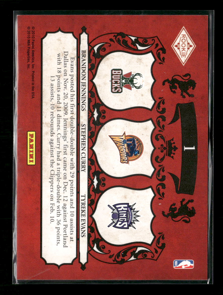 2009-10 Panini Crown Royale Brandon Jennings / Stephen Curry / Tyreke Evans #1 - Golden Apple Comics