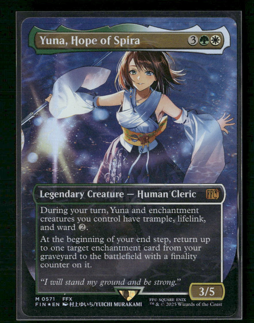 FINAL FANTASY Yuna, Hope of Spira (Borderless) (Chocobo Track Foil) #571 - Golden Apple Comics