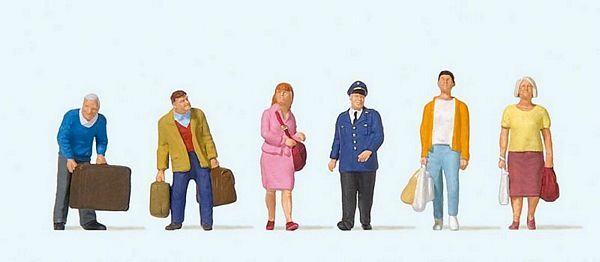 Preiser 10710 HO Scale Travelers at the Platform pkg(6) - Golden Apple Comics
