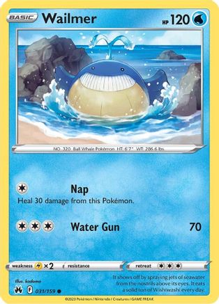 Wailmer 031/159 - Crown Zenith Reverse Holofoil