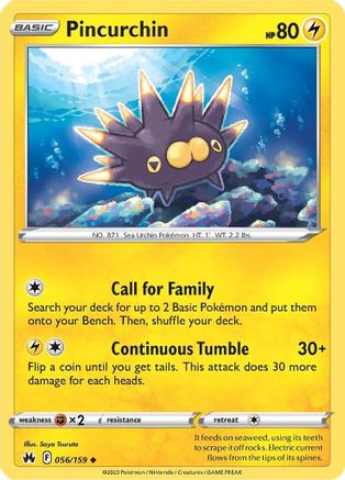 Pincurchin 056/159 - Crown Zenith Reverse Holofoil