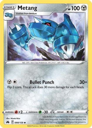 Metang 090/159 - Crown Zenith Reverse Holofoil
