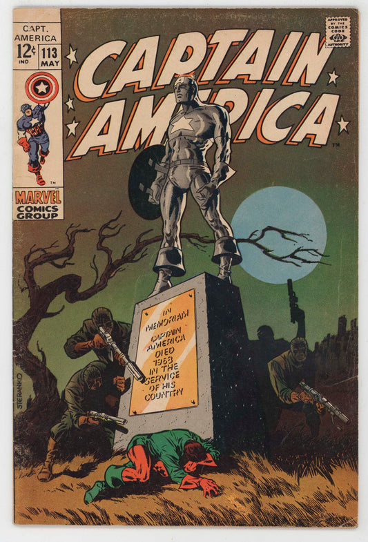 Captain America 113 Marvel 1969 VG Jim Steranko Stan Lee