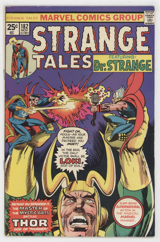 Strange Tales 182 Marvel 1975 FN Doctor Strange Thor Loki Gil Kane 123 124