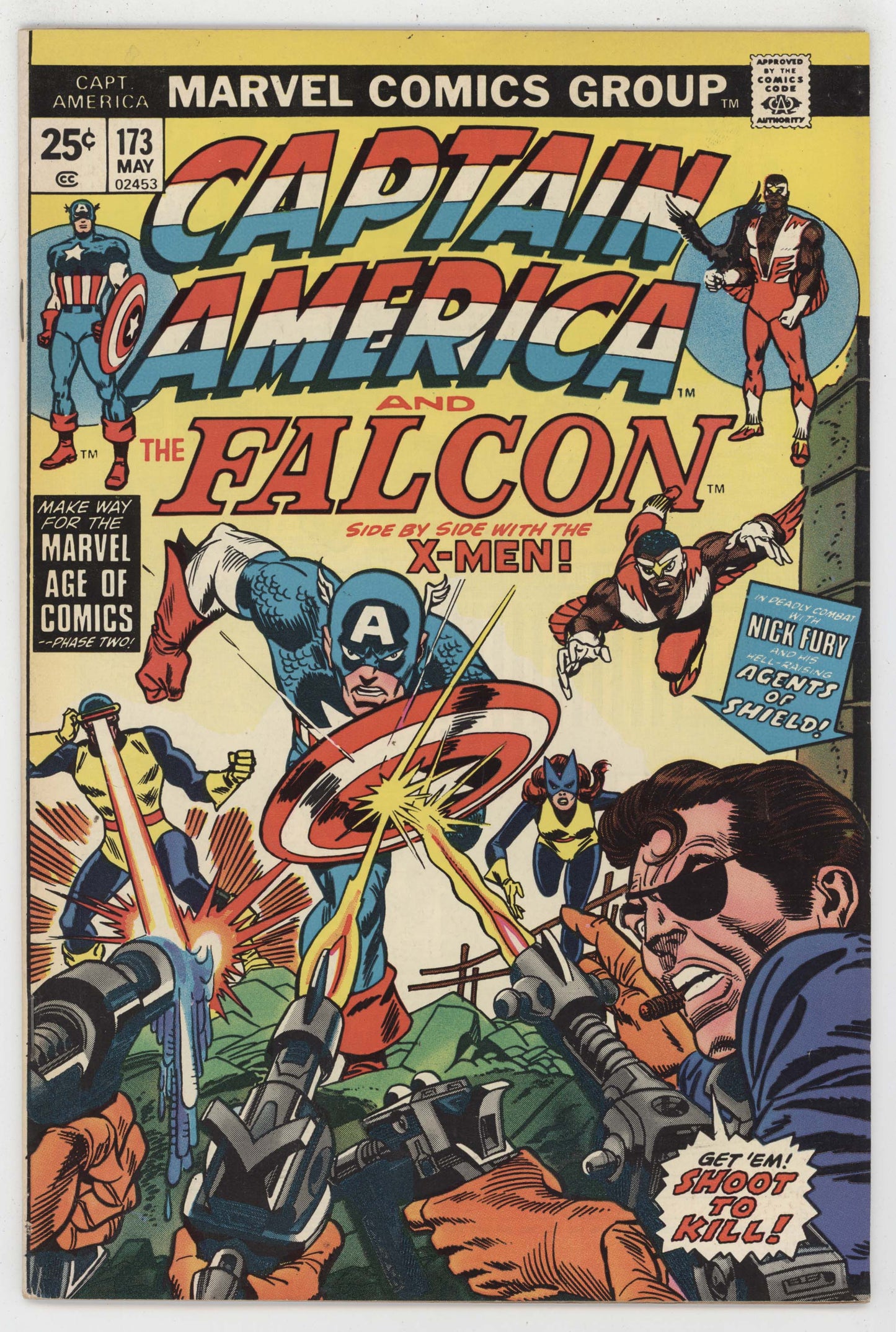 Captain America 173 Marvel 1974 FN VF Falcon X-Men Magneto Iron Man