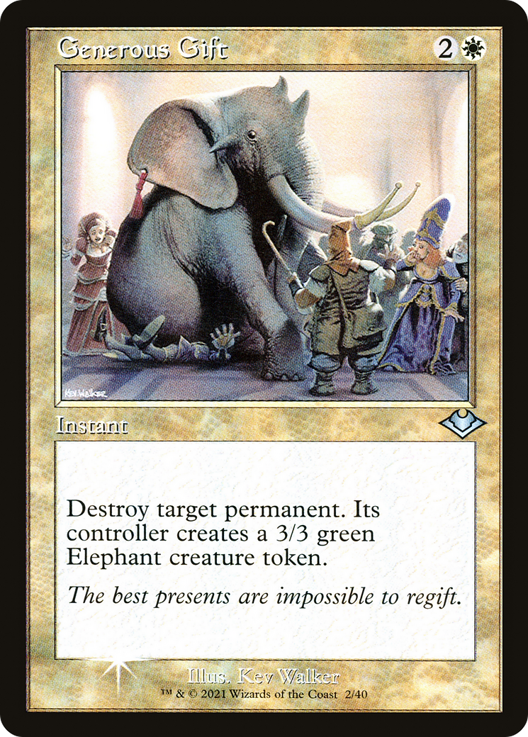 Generous Gift (MH1-002) - Modern Horizons 1 Timeshifts Etched Foil