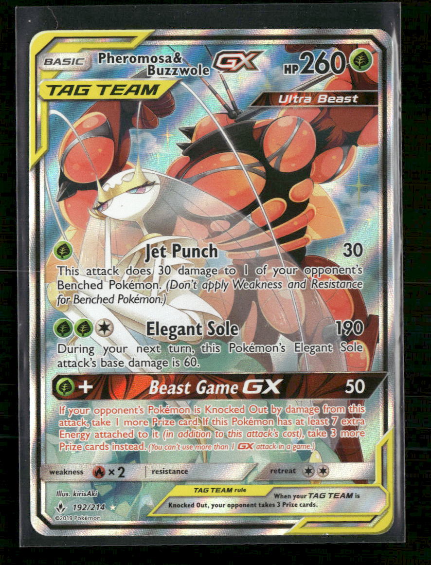 SM - Unbroken Bonds Pheromosa & Buzzwole GX (192) (Alternate Full Art) #192/214 - Golden Apple Comics