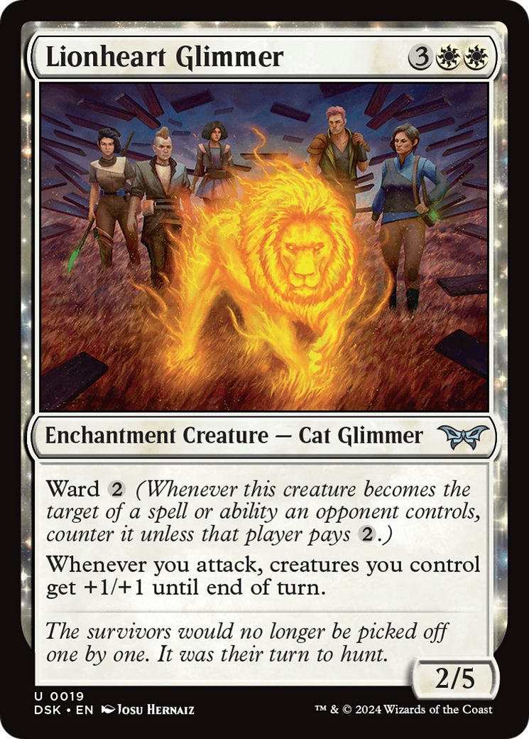 Lionheart Glimmer (DSK-019) - Duskmourn: House of Horror: (enchantment)