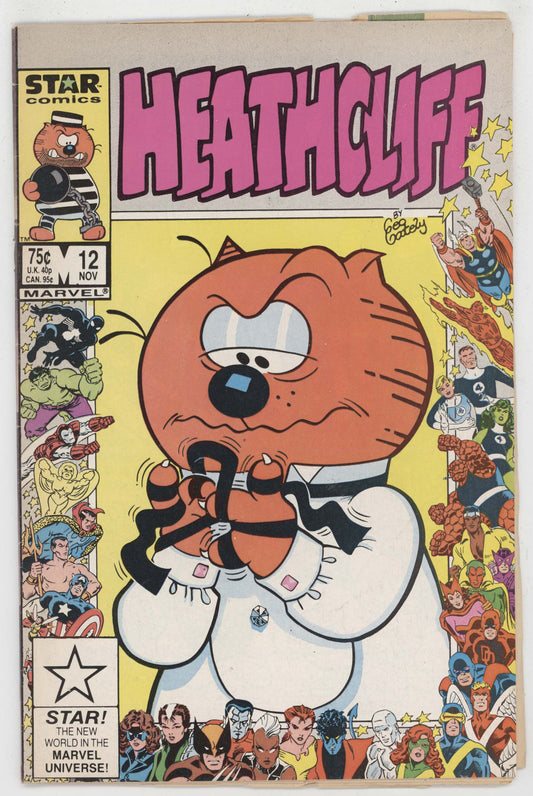 Heathcliff 12 Marvel 1986 VG 25th Anniversary Frame