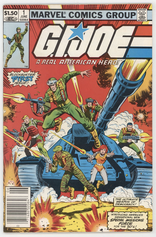 GI Joe 1 Marvel 1982 FN VF 1st Print Snake Eyes Hawk Cobra Commander Baroness Newsstand