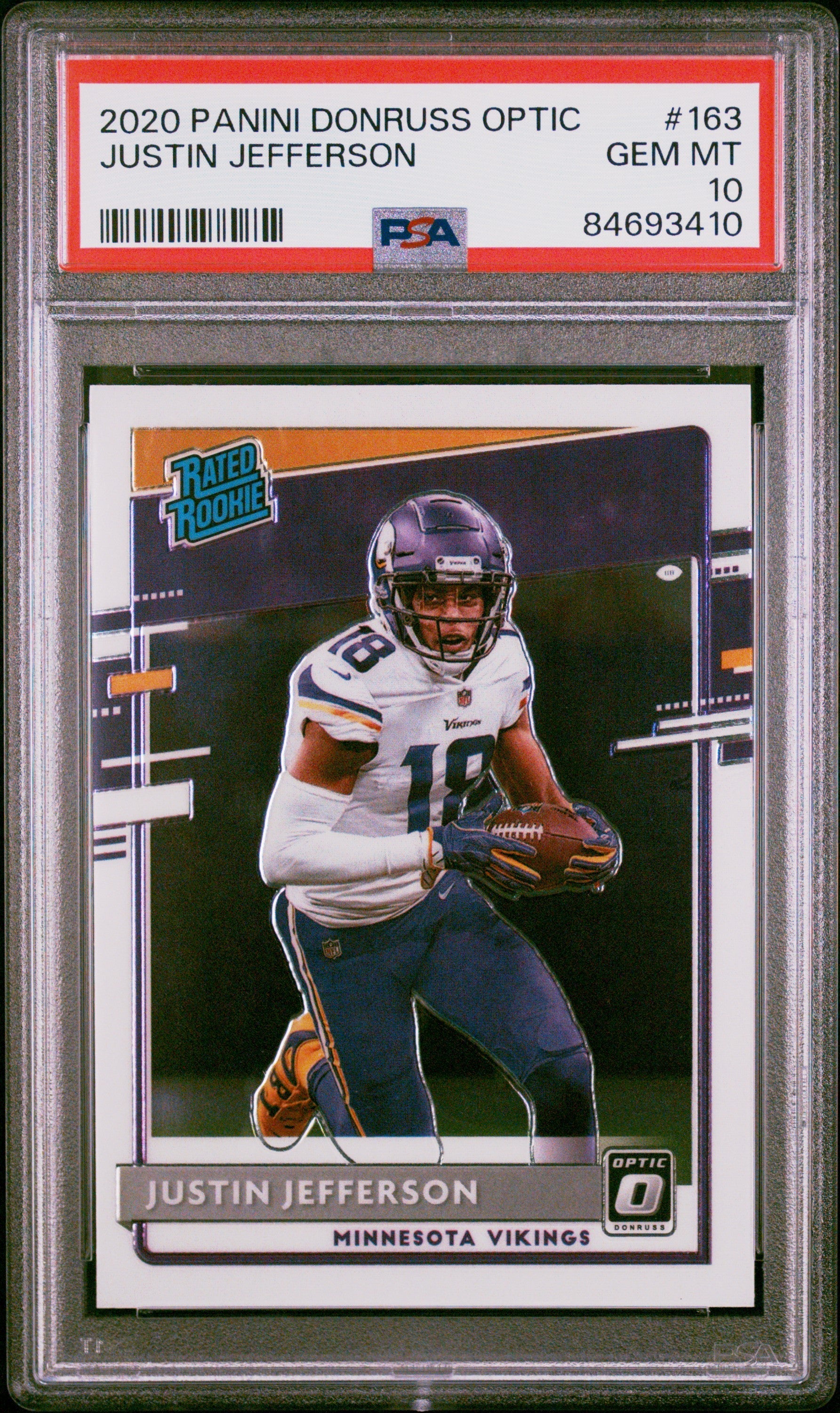 2020 Panini Donruss Optic Justin Jefferson 10 PSA #163 - Golden Apple Comics