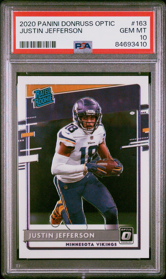 2020 Panini Donruss Optic Justin Jefferson 10 PSA #163 - Golden Apple Comics