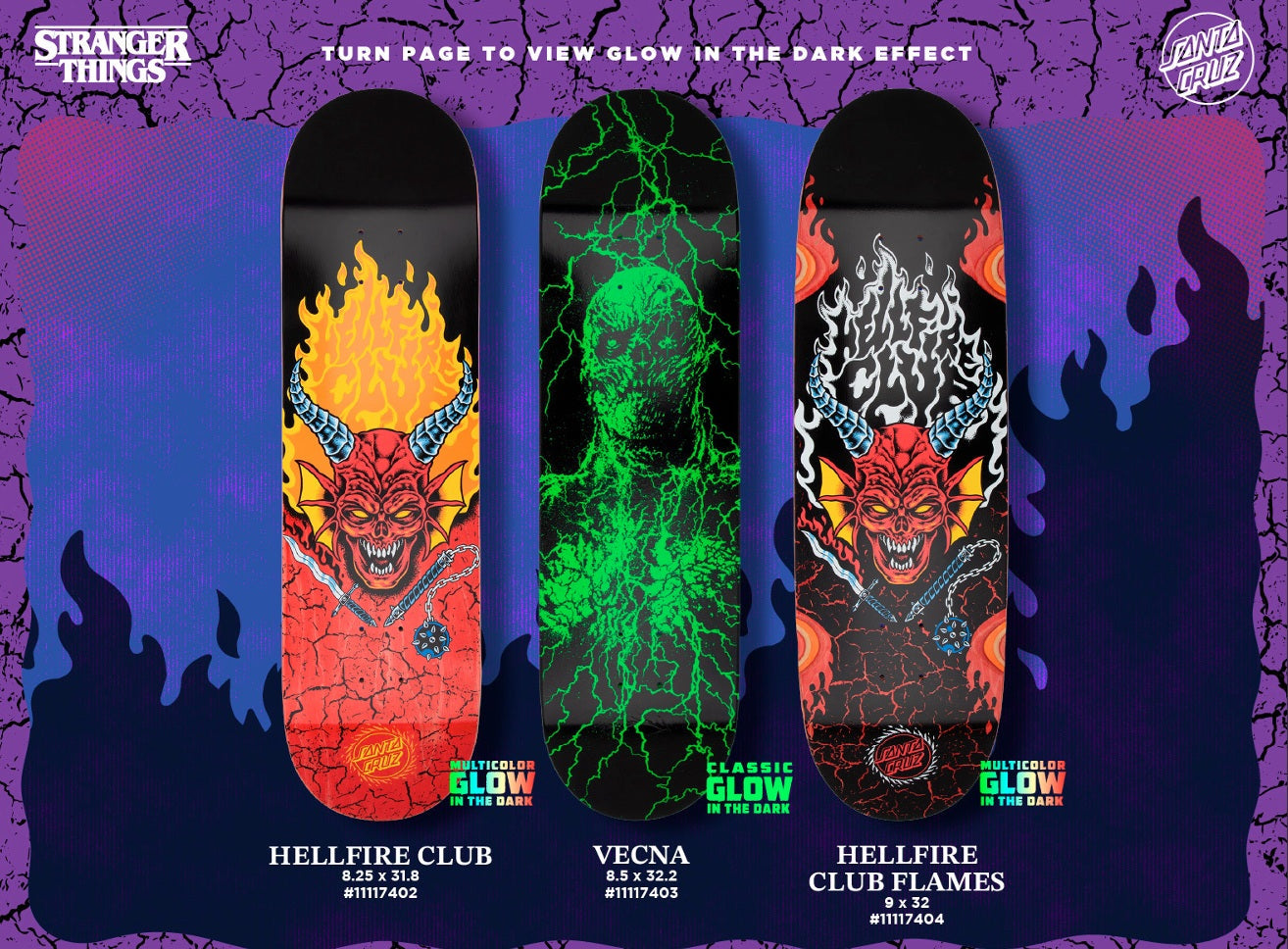 SANTA CRUZ x STRANGER THINGS HELLFIRE CLUB 8.25" COMPLETE SKATEBOARD