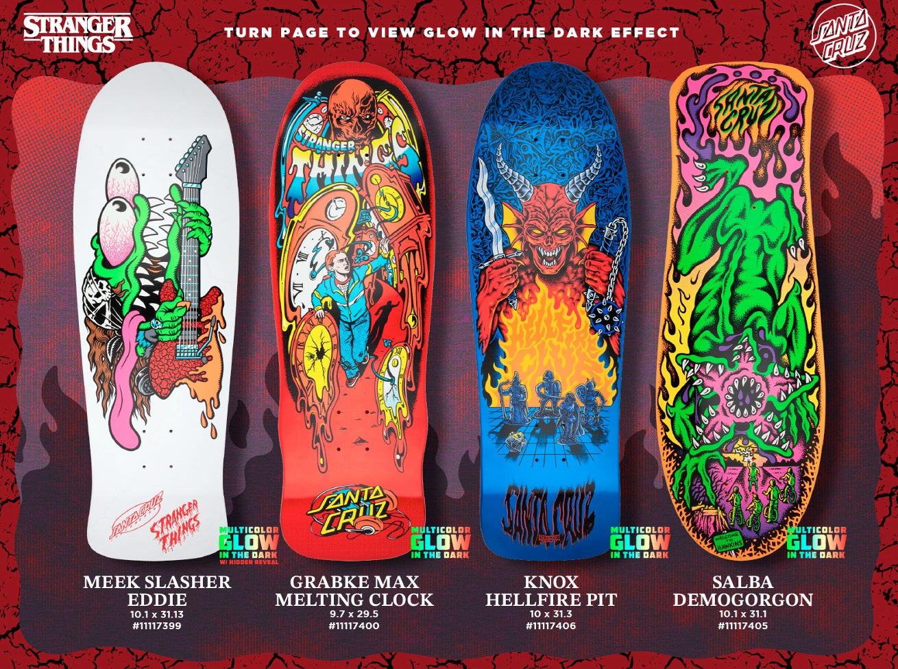 SANTA CRUZ x STRANGER THINGS SLASHER EDDIE REVEAL 10.1" COMPLETE SKATEBOARD