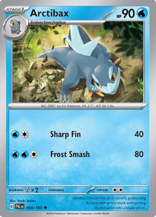 Arctibax 059/193 - SV02 Paldea Evolved Reverse Holofoil