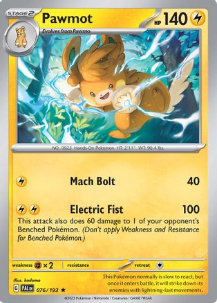 Pawmot 076/193 - SV02 Paldea Evolved Holofoil - Golden Apple Comics