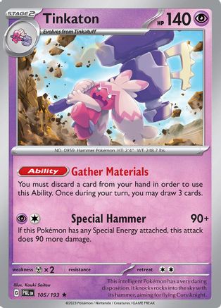 Tinkaton 105/193 - SV02 Paldea Evolved Holofoil - Golden Apple Comics