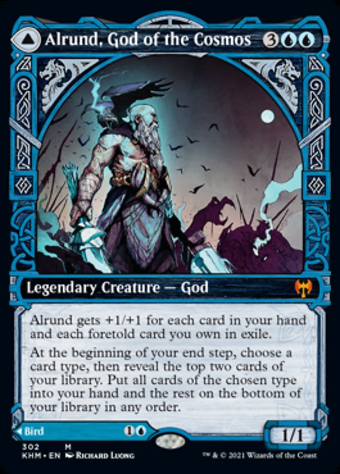 Alrund, God of the Cosmos // Hakka, Whispering Raven (KHM-302) - Kaldheim: (Showcase) Foil