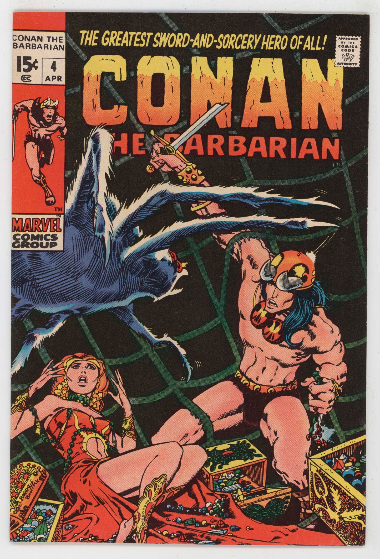 Conan The Barbarian 4 Marvel 1971 VF NM Barry Windsor Smith Roy Thomas
