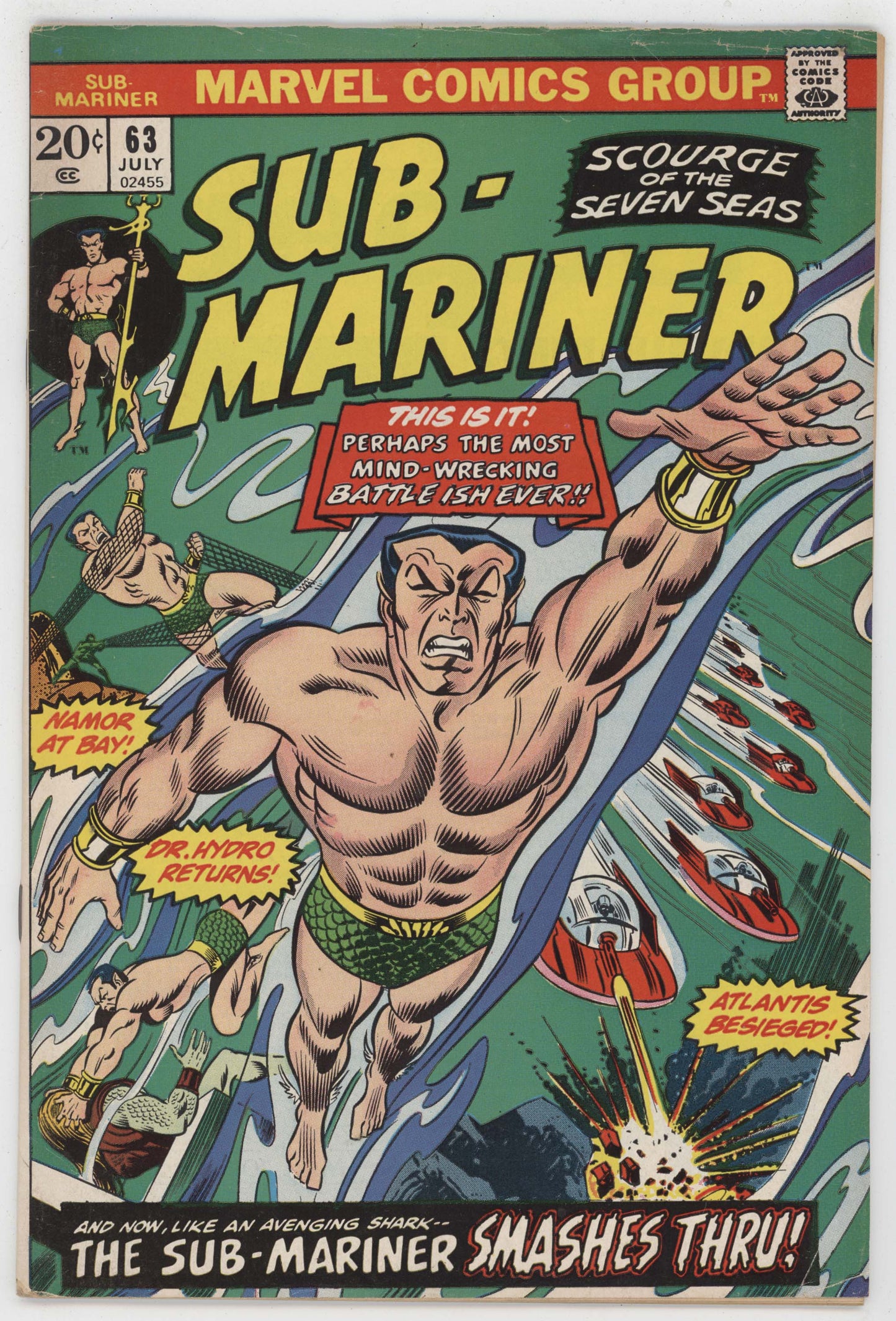 Sub-Mariner 63 Marvel 1973 VG John Romita Bill Everett Namor