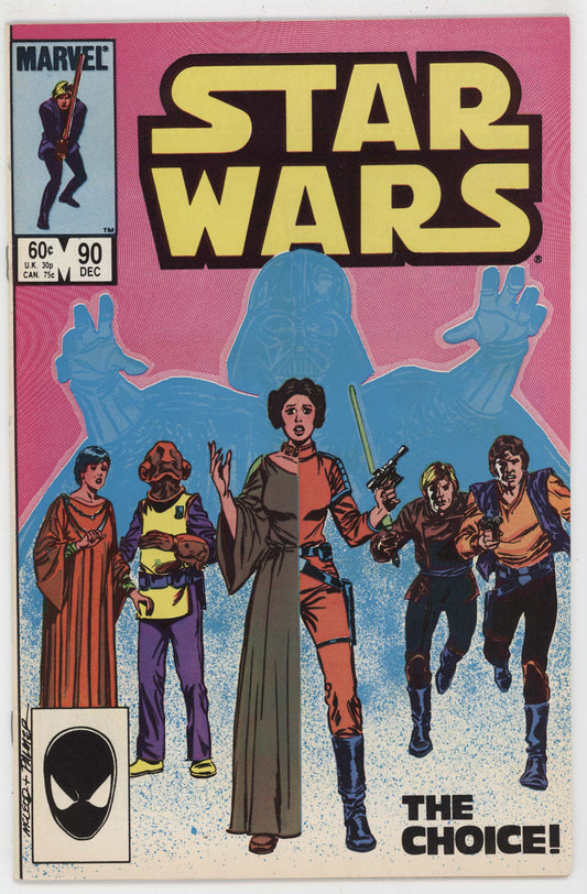 Star Wars 90 Marvel 1984 VF Luke Skywalker Pincess Leia Han Solo Bob McLeod