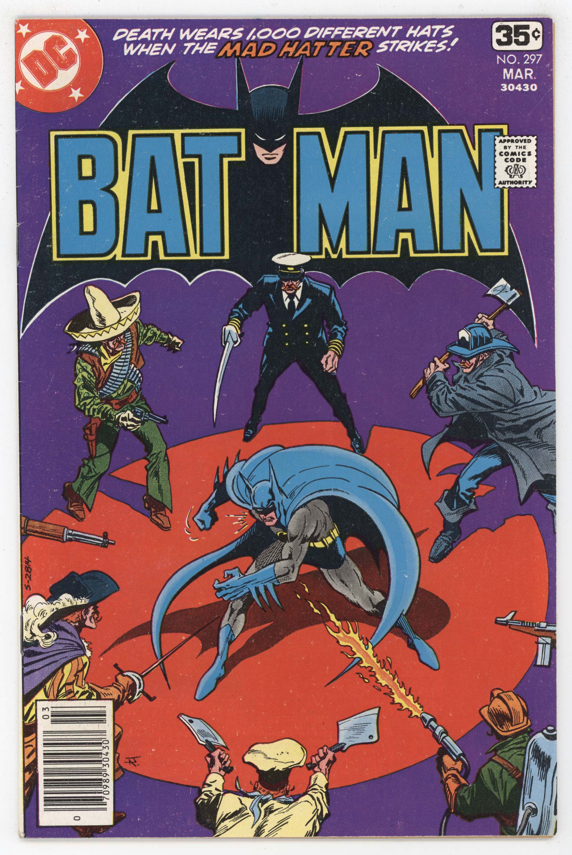 Batman 297 DC 1978 VF Jim Aparo Mad Hatter Pirate Cowboy Chef | Golden ...