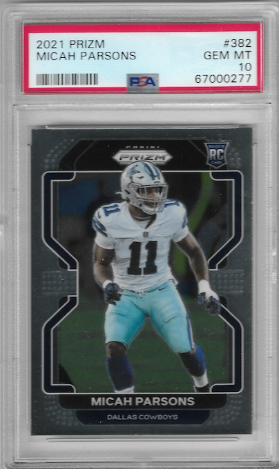 Graded 2021 Panini Prizm Micah Parsons #382 Rookie RC Football Card PSA 10 Gem Mint