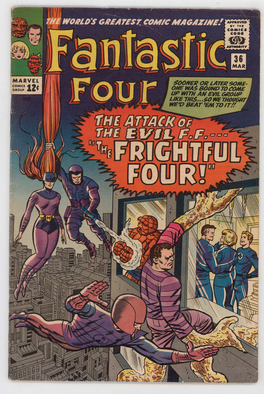 Fantastic Four 36 Marvel 1965 FN Stan Lee 1st Frightful Four Medusa