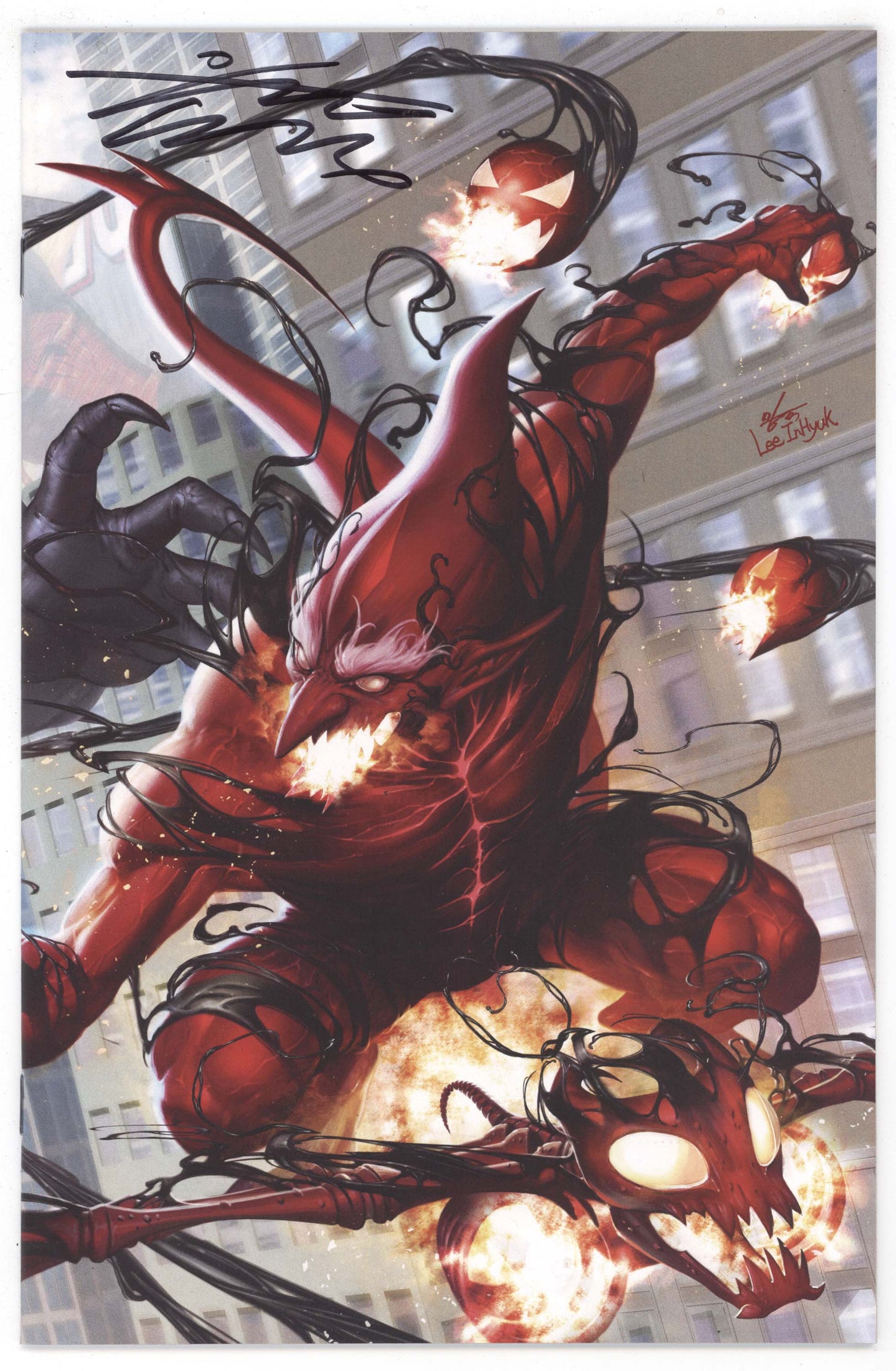 Amazing Spider-Man 801 Connecting Signed Variant Virgin Set Red Goblin Signed by Inhyuk Lee COA Marvel