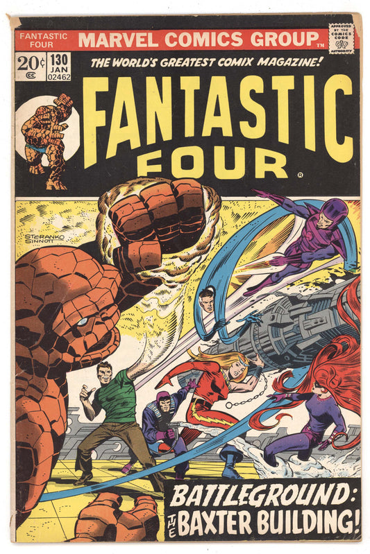 Fantastic Four 130 Marvel 1973 VG Roy Thomas Inhumans Sandman Medusa