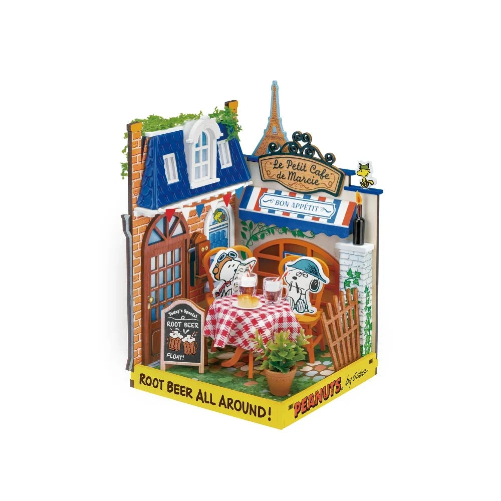 DIY Miniature Kit: Peanuts - Le Petit Cafe with Snoopy and Spike