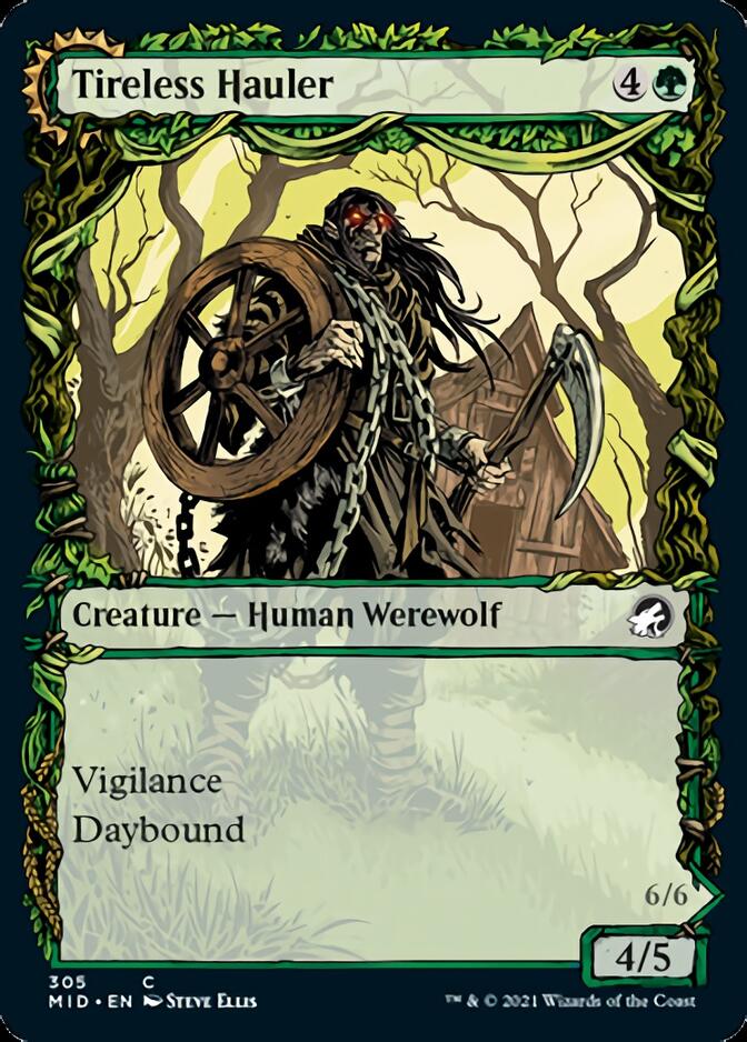 Tireless Hauler // Dire-Strain Brawler (MID-305) - Innistrad: Midnight Hunt: (Showcase, Double Faced Transform) Foil