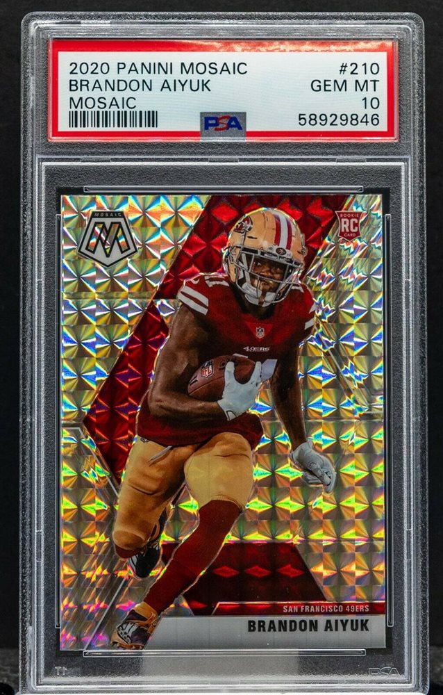 Graded 2020 Panini Mosaic Brandon Aiyuk #210 Mosaic Rookie RC Football Card PSA 10 Gem Mint