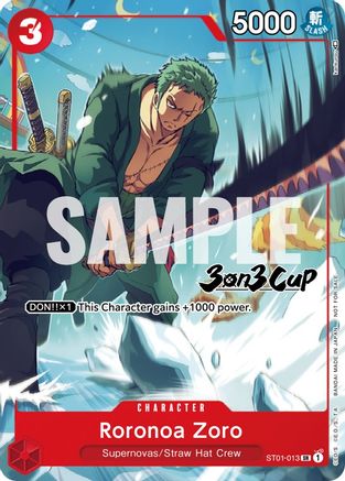 Roronoa Zoro (3-on-3 Cup) [Participant] (ST01-013) - One Piece Promotion Cards - Golden Apple Comics