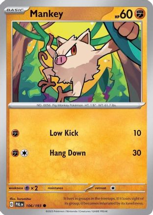 Mankey (Cosmos Holo) 106/193 - Miscellaneous Cards & Products Holofoil