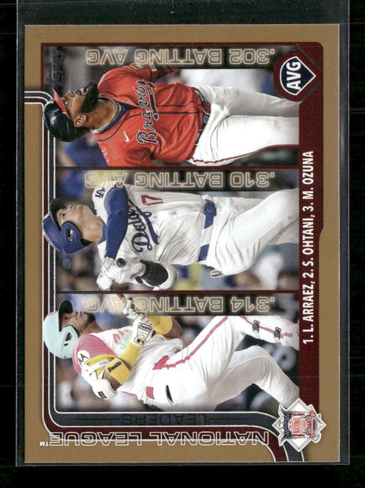 2025 Topps Leaders Gold Luis Arraez / Shohei Ohtani / Marcell Ozuna #/2025 #347 - Golden Apple Comics
