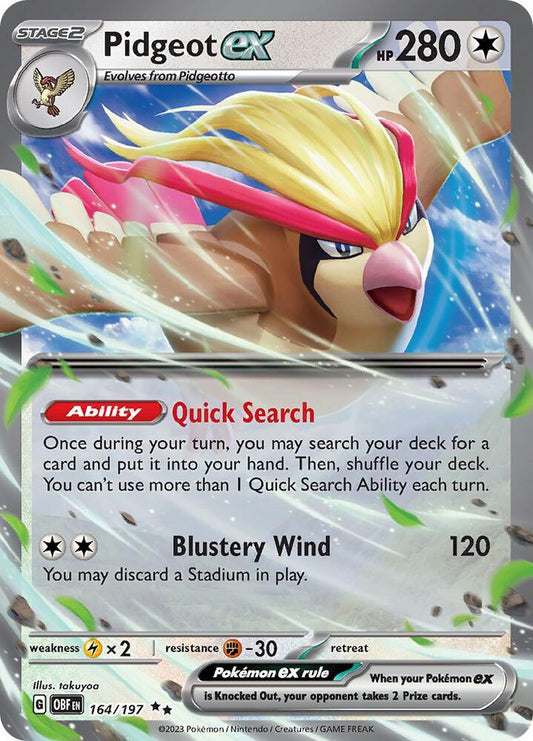 Pidgeot ex (164/197) Scarlet & Violet: Obsidian Flames