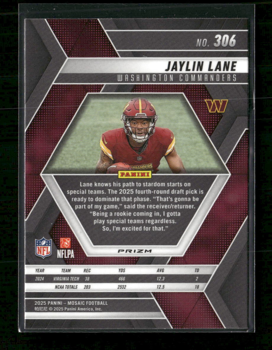 2025 Panini Mosaic Honeycomb Jaylin Lane Rookie #306 - Golden Apple Comics