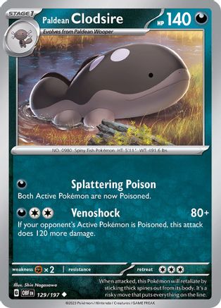 Paldean Clodsire 129/197 - SV03 Obsidian Flames