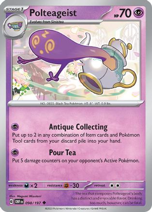 Polteageist 098/197 - SV03 Obsidian Flames Reverse Holofoil