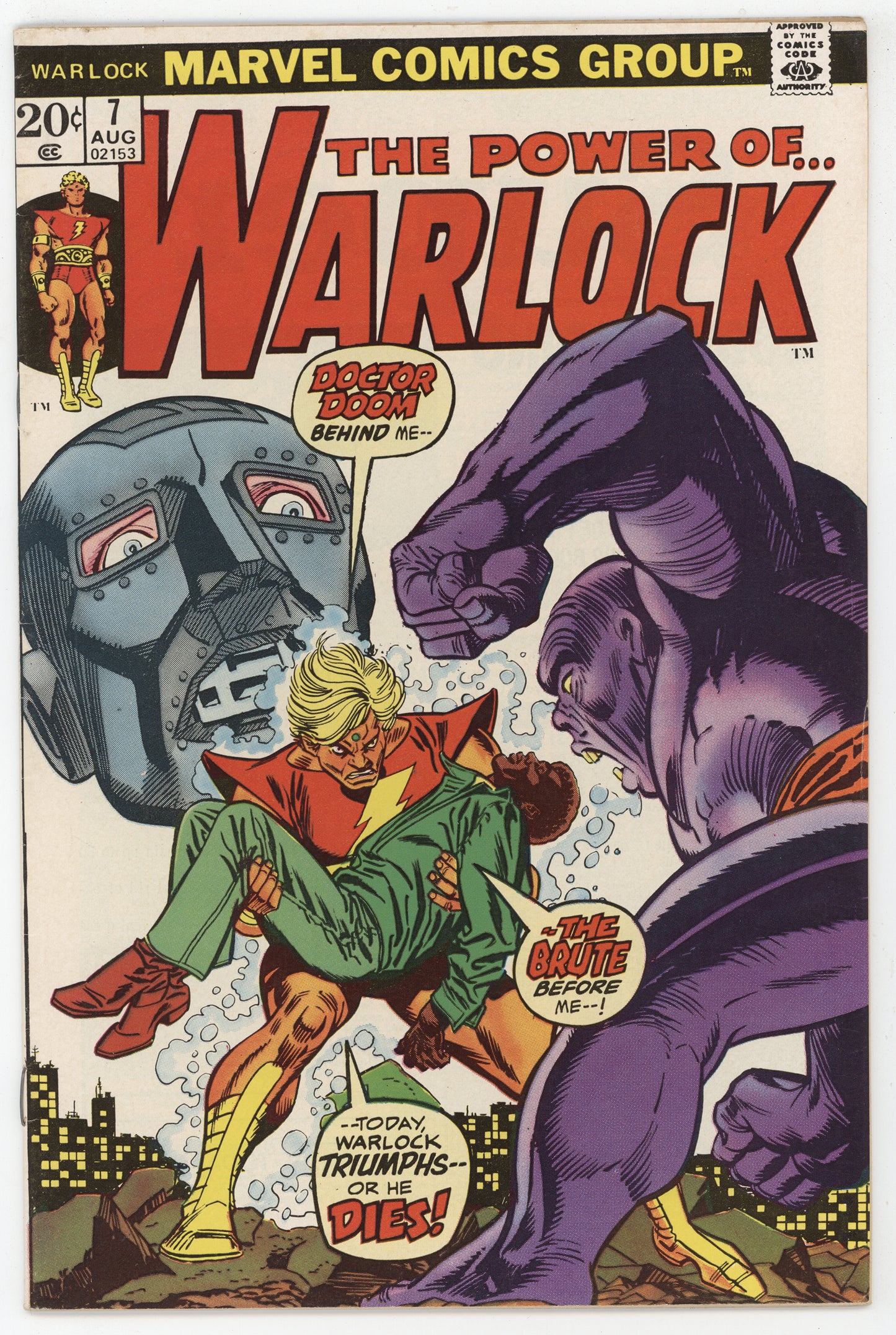 Warlock 8 Marvel 1973 FN VF John Buscema Mike Friedrich Doctor Doom High Evolutionary