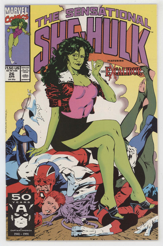 Sensational She-Hulk 26 Marvel 1991 NM Jackson Guice Excalibur GGA