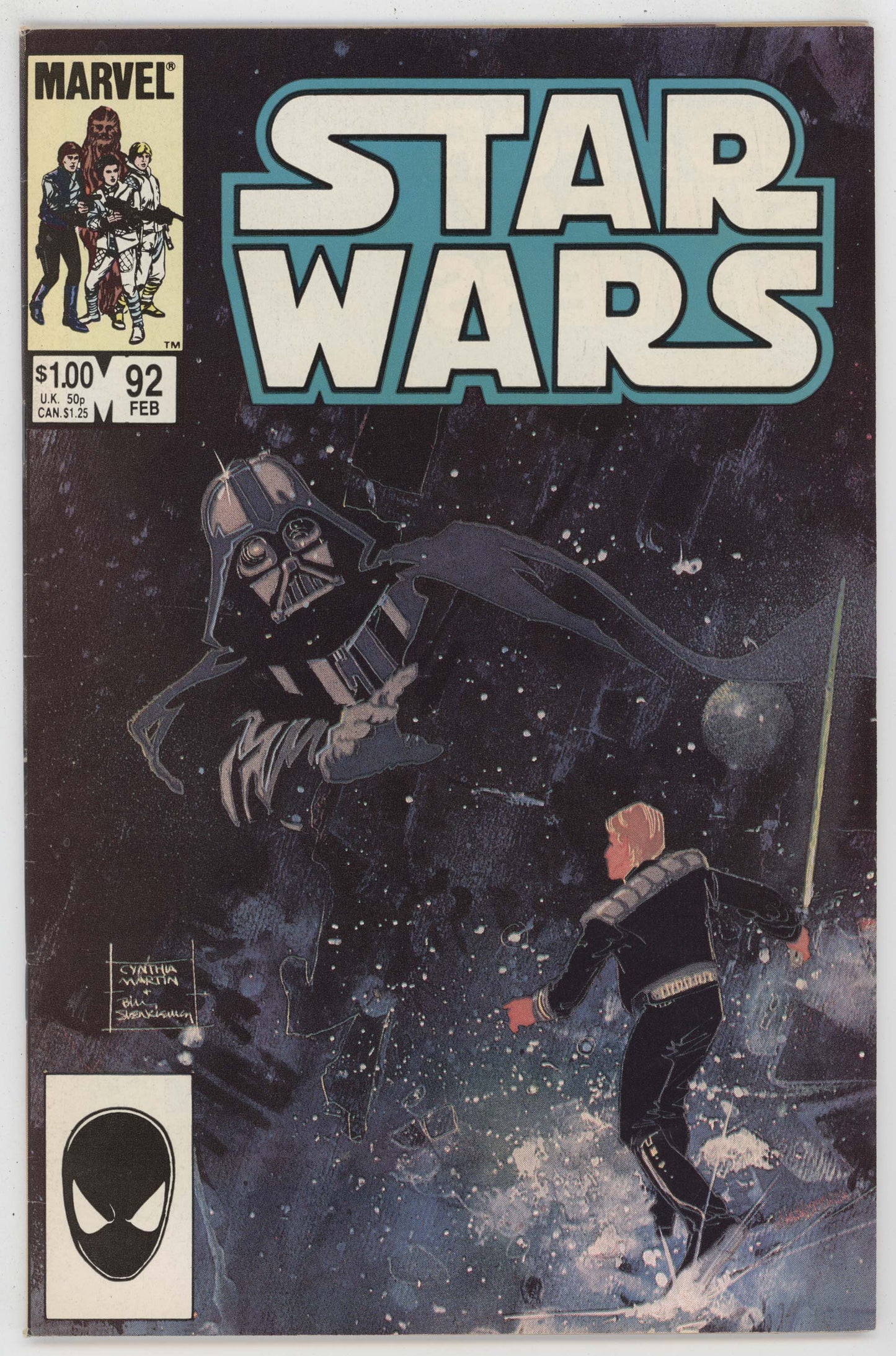 Star Wars 92 Marvel 1985 VF Darth Vader Luke Skywalker Bill Sienkiewicz