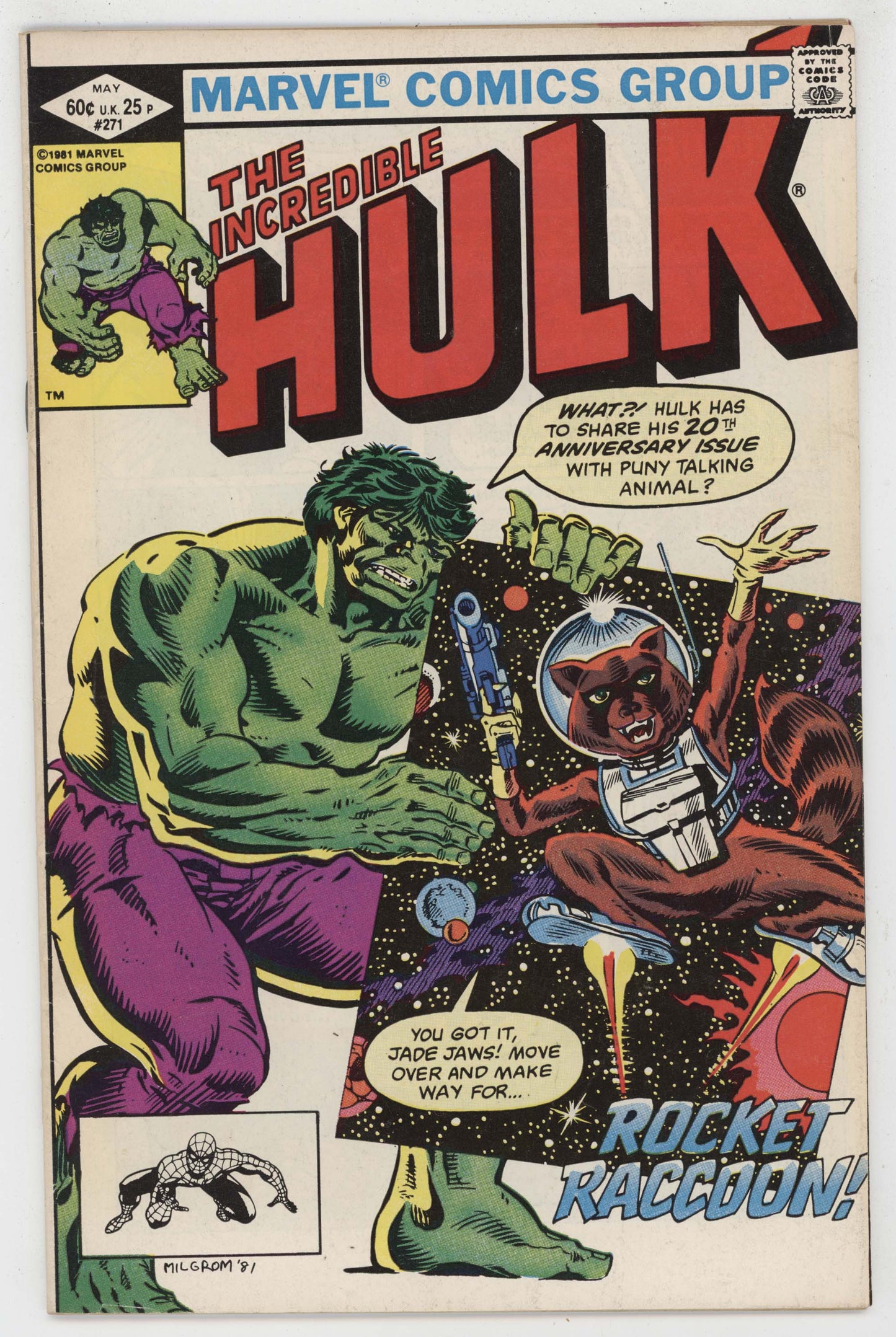 Incredible Hulk 271 Marvel 1982 FN VF 1st Rocket Raccoon Guardians Of The Galaxy