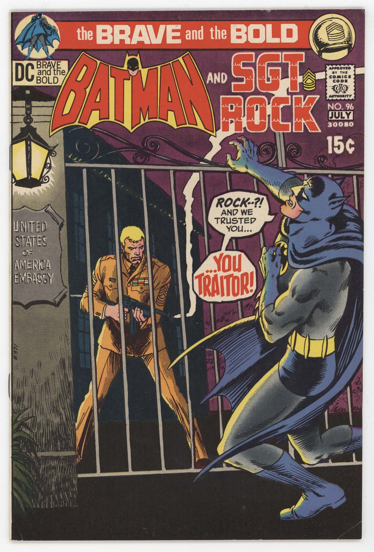 Brave And The Bold 96 DC 1971 FN VF Batman Sgt Rock Gun Nick Cardy